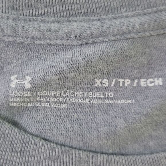 Under Armour Women's Gray Shine Wordmark Graphic Short Sleeve Tee - Picture 3 of 12